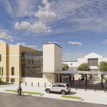 To ensure accessibility for all, an elevator and stairs tower will be added to the north side of the building, along with a covered drop-off driveway and new outdoor amphitheater.